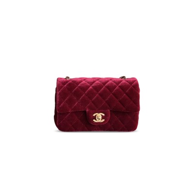 CHANEL MINI CLASSIC HANDBAG VELVET (20*12*6cm)